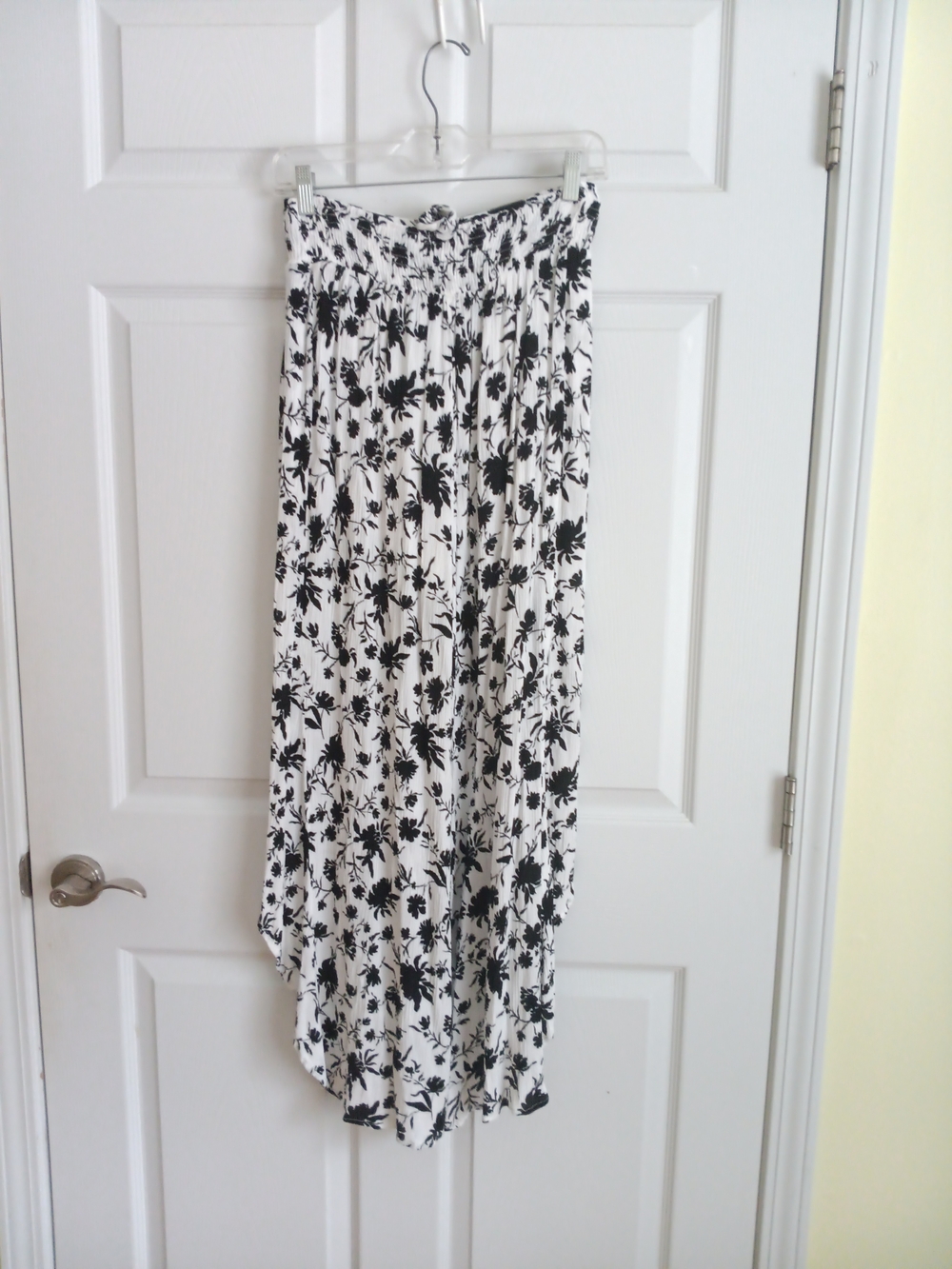Lulus Black & White Floral Split Wide Leg Palazzo Pants Medium - Picture 3 of 8